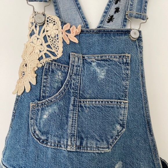 Zara Denim and Lace Overall Skort Dress - Picture 10 of 10